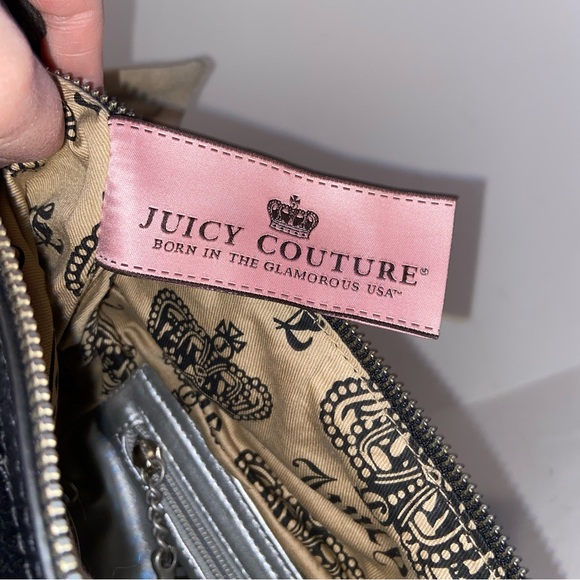 Vintage Y2K Juicy Couture Velour Velvet Bag Purse Rare Heart Mirror Charm - Picture 12 of 14